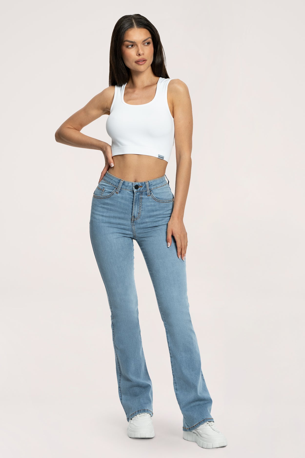 Zvonaste traperice perfect slim light blue long
