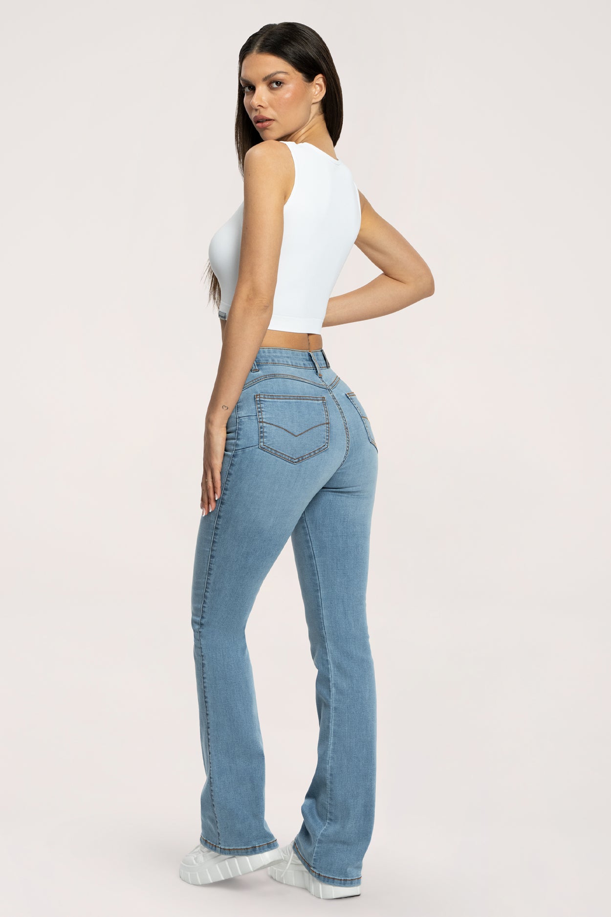 Zvonaste traperice perfect slim light blue long