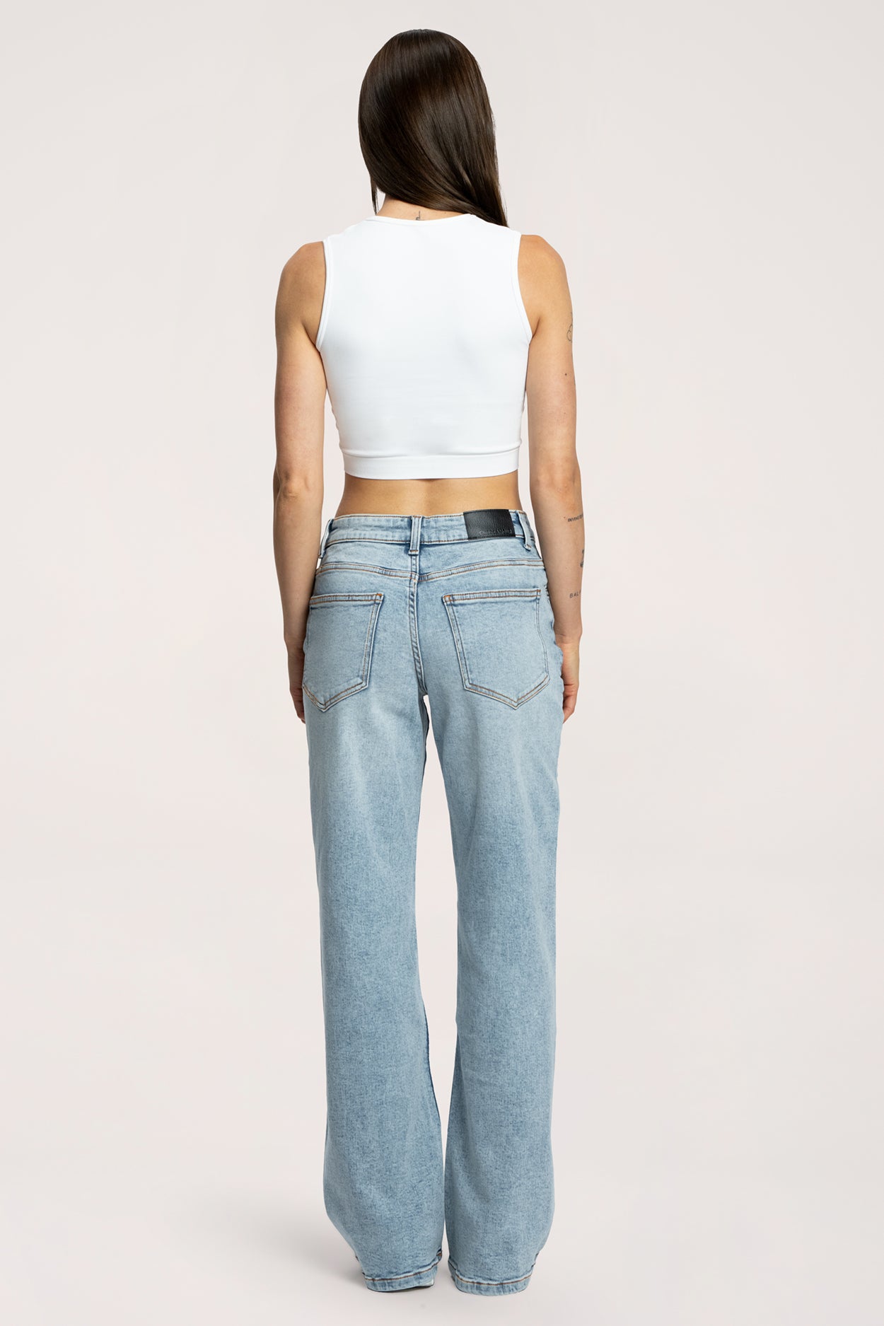 Wide traperice niskog struka light blue