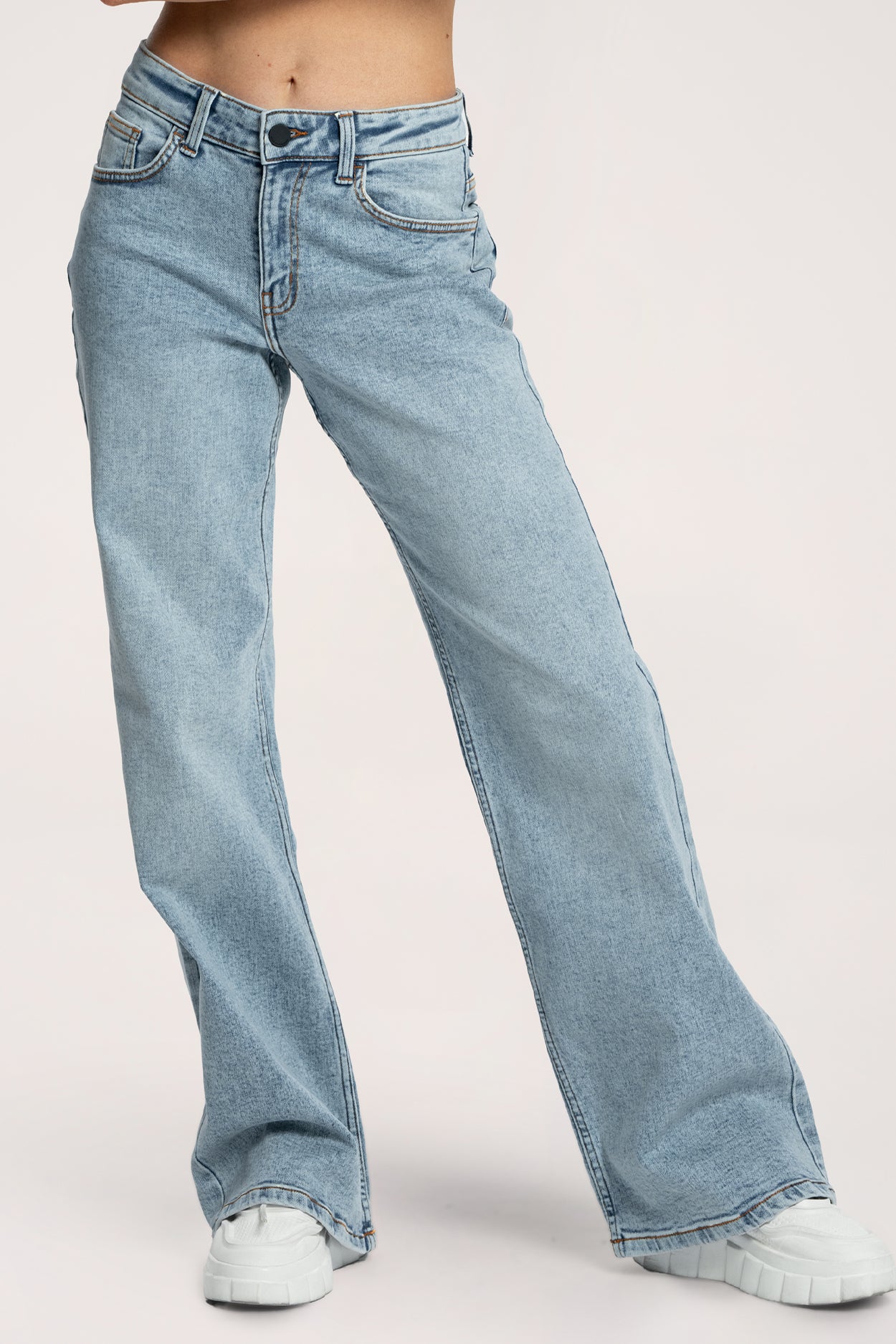 Wide traperice niskog struka light blue