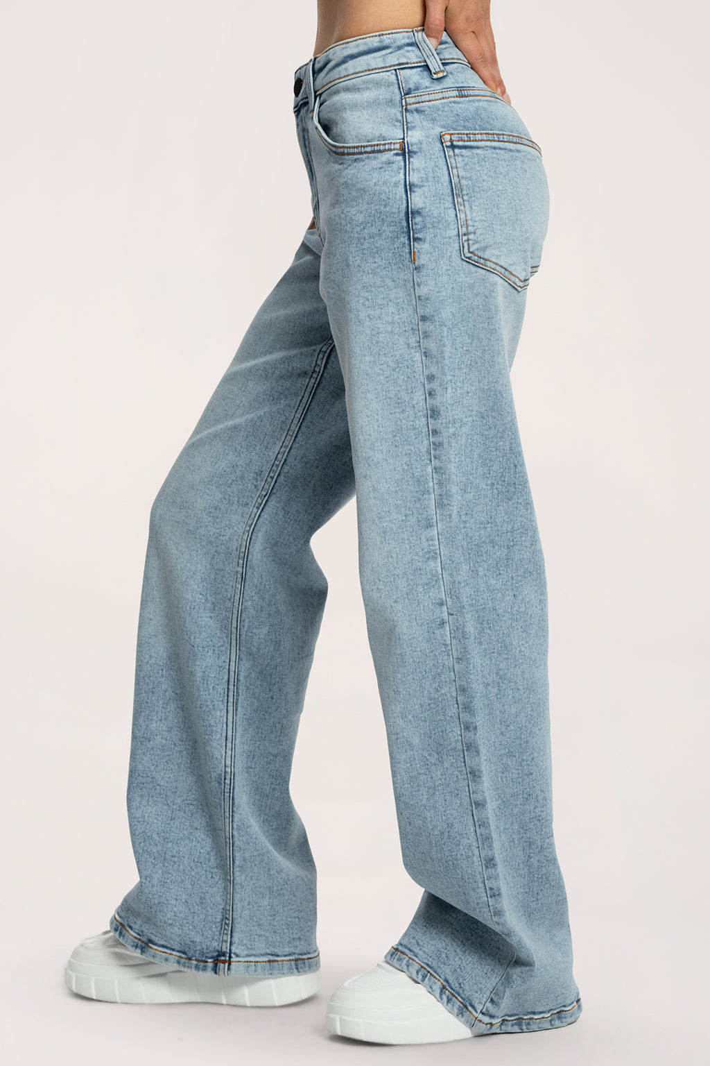 Wide traperice niskog struka light blue