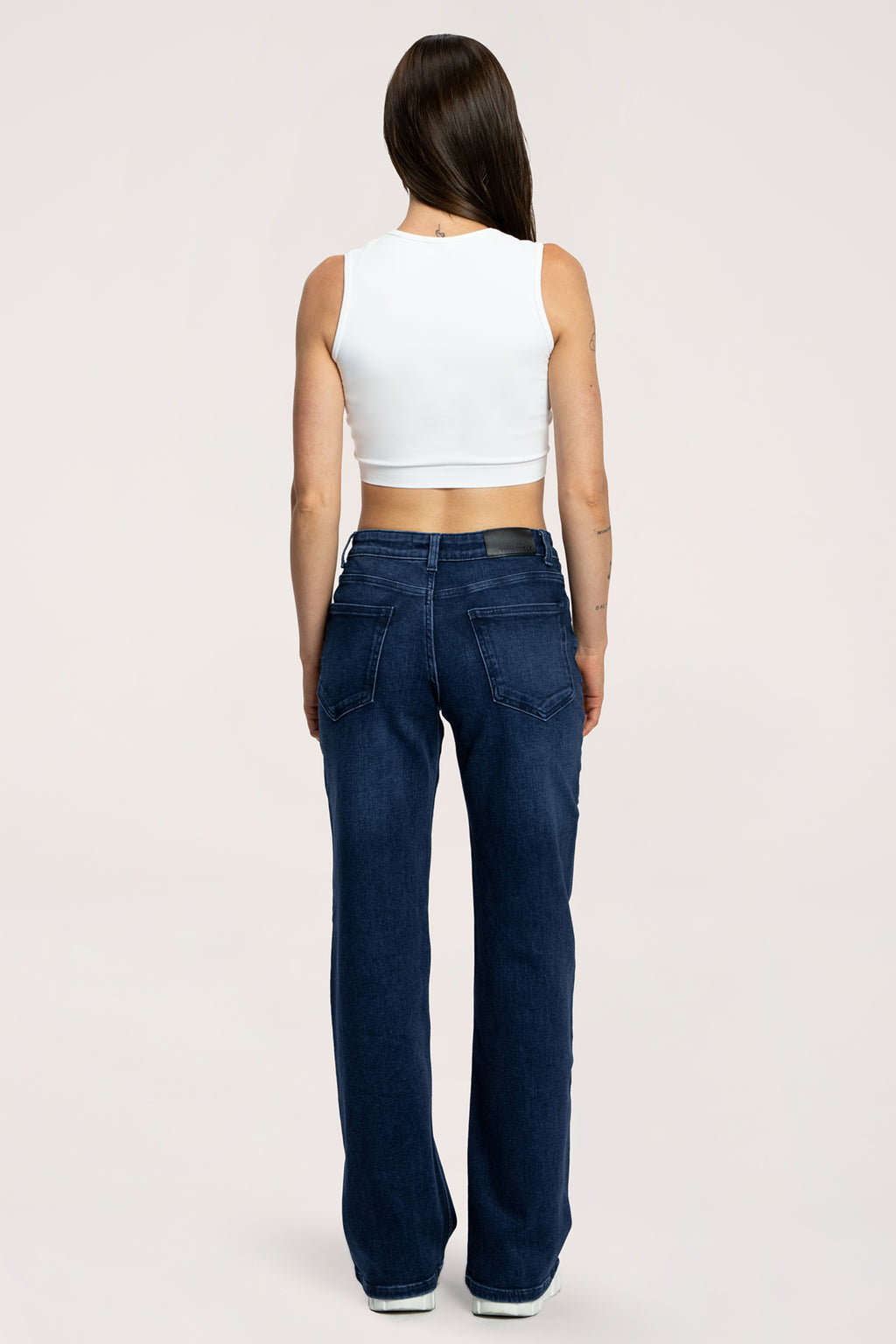 Wide traperice s niskim strukom navy blue