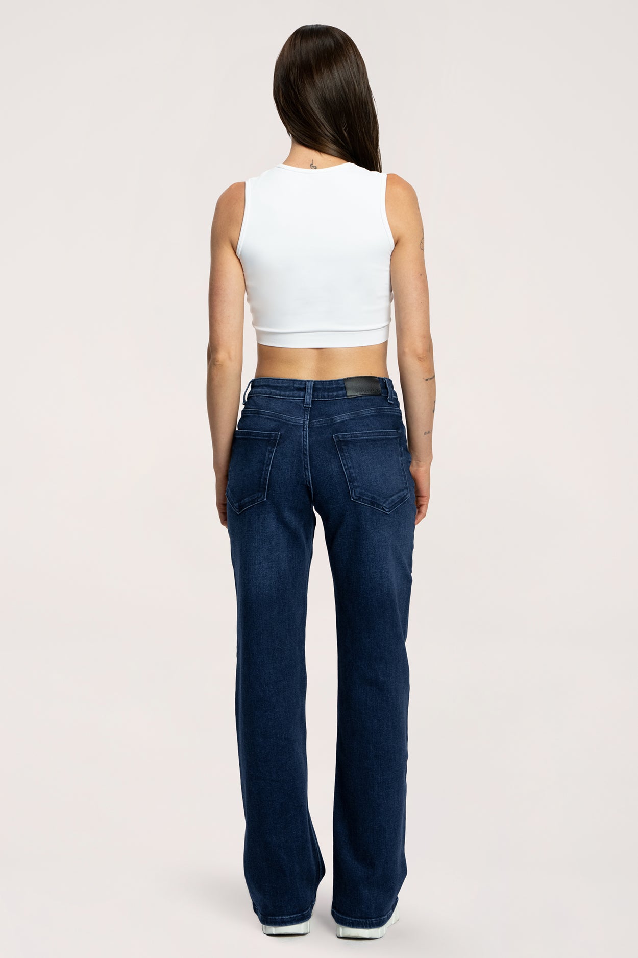 Wide traperice s niskim strukom navy blue