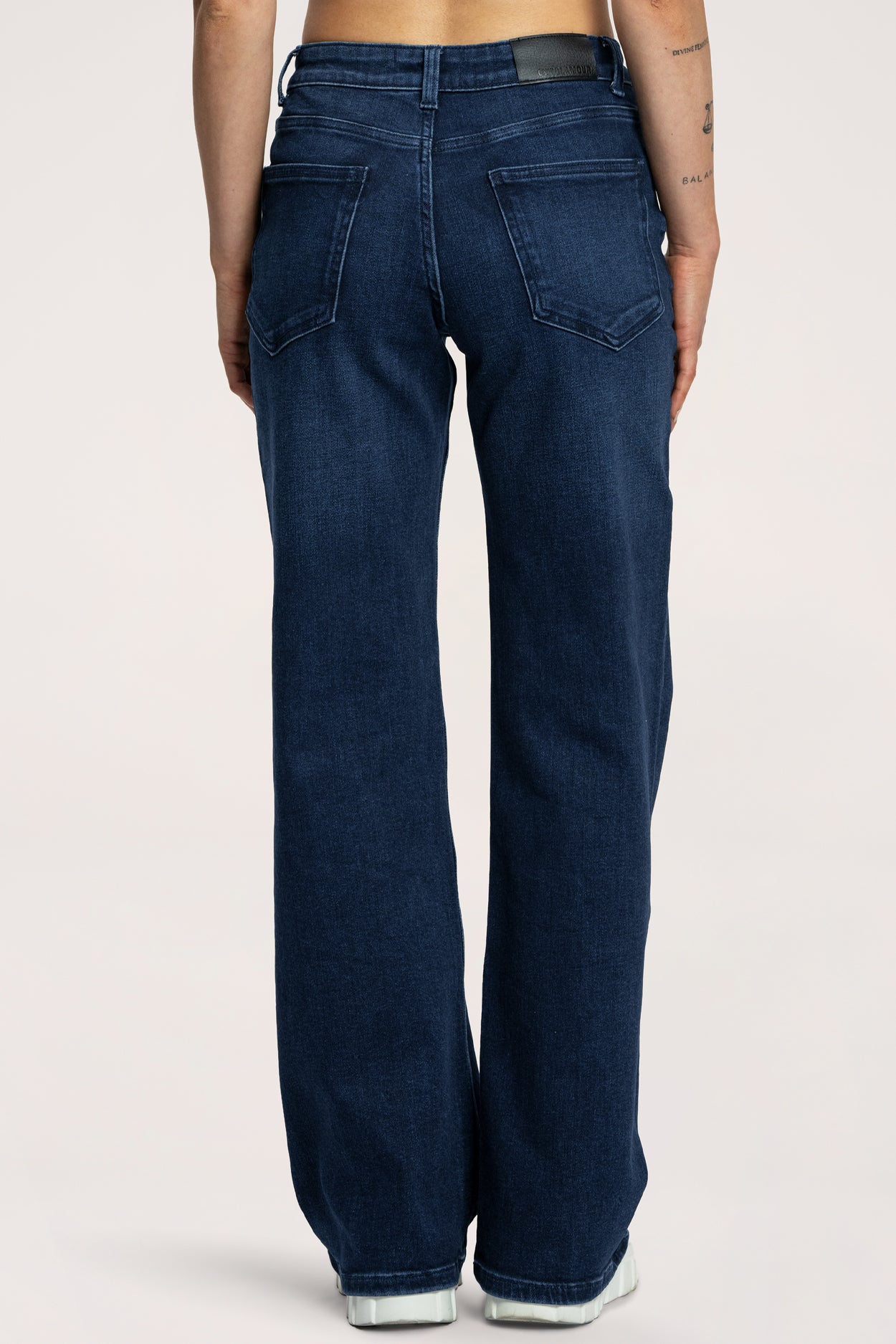 Wide traperice s niskim strukom navy blue