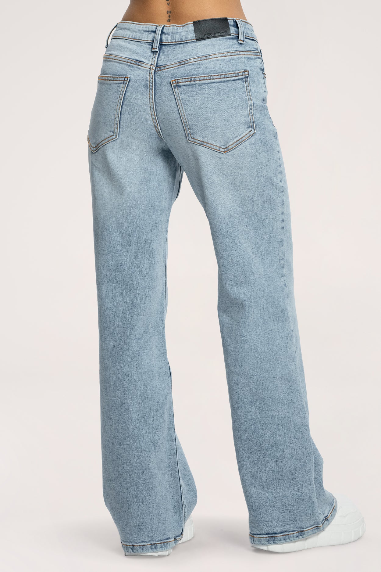 Wide traperice niskog struka light blue long