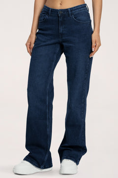 Wide traperice niskog struka navy blue long
