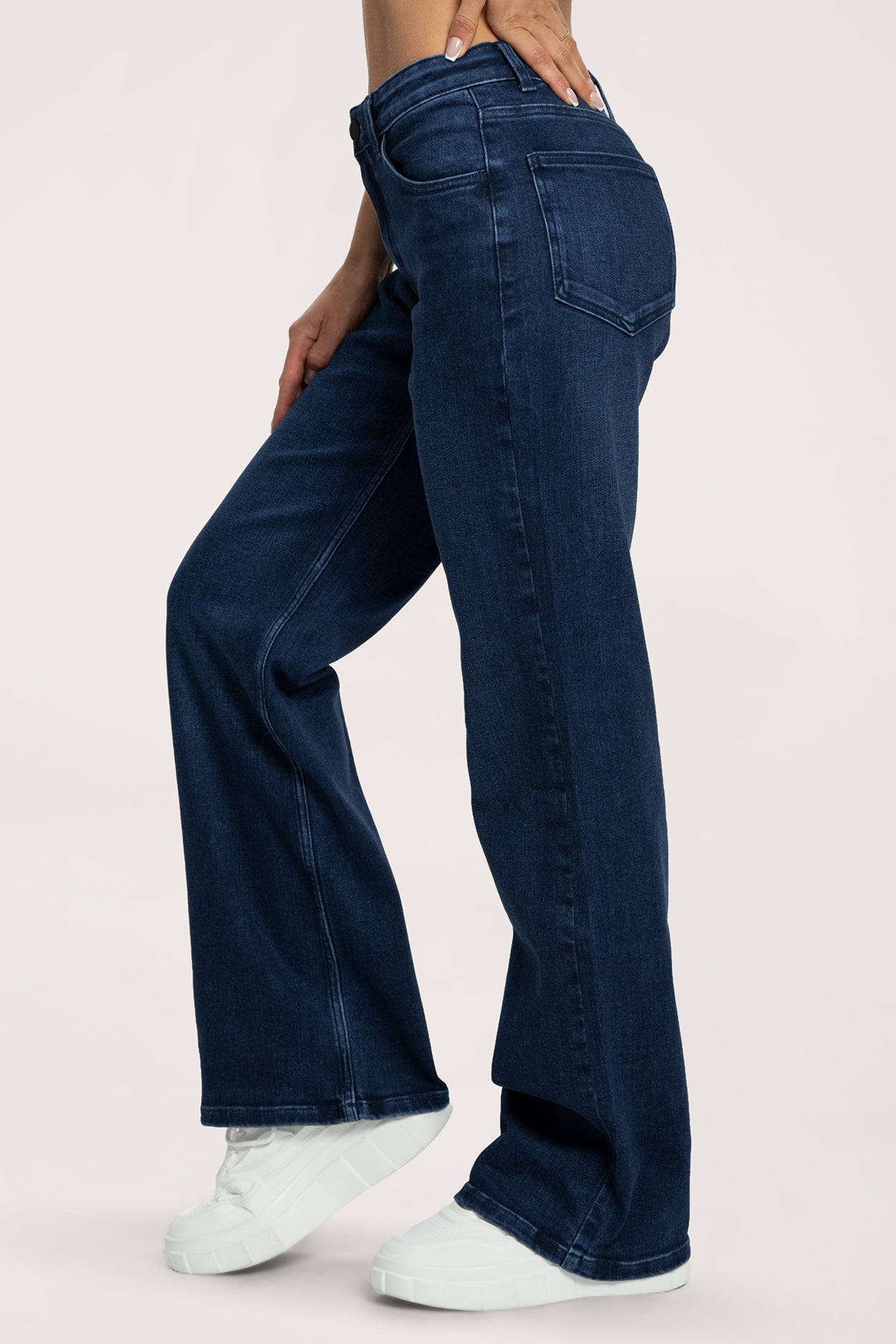 Wide traperice niskog struka navy blue long