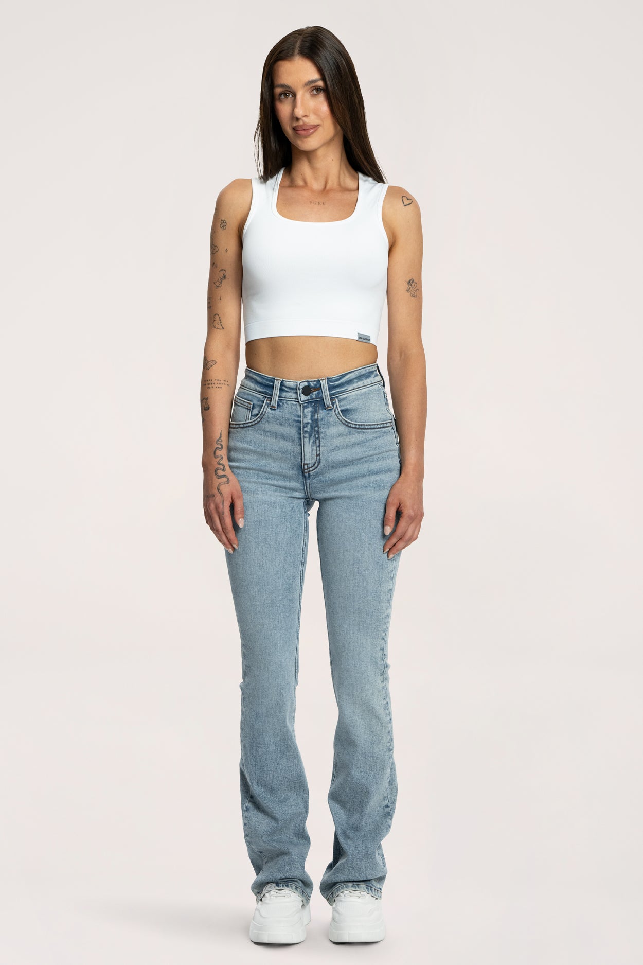 Zvonolike traperice push up light blue