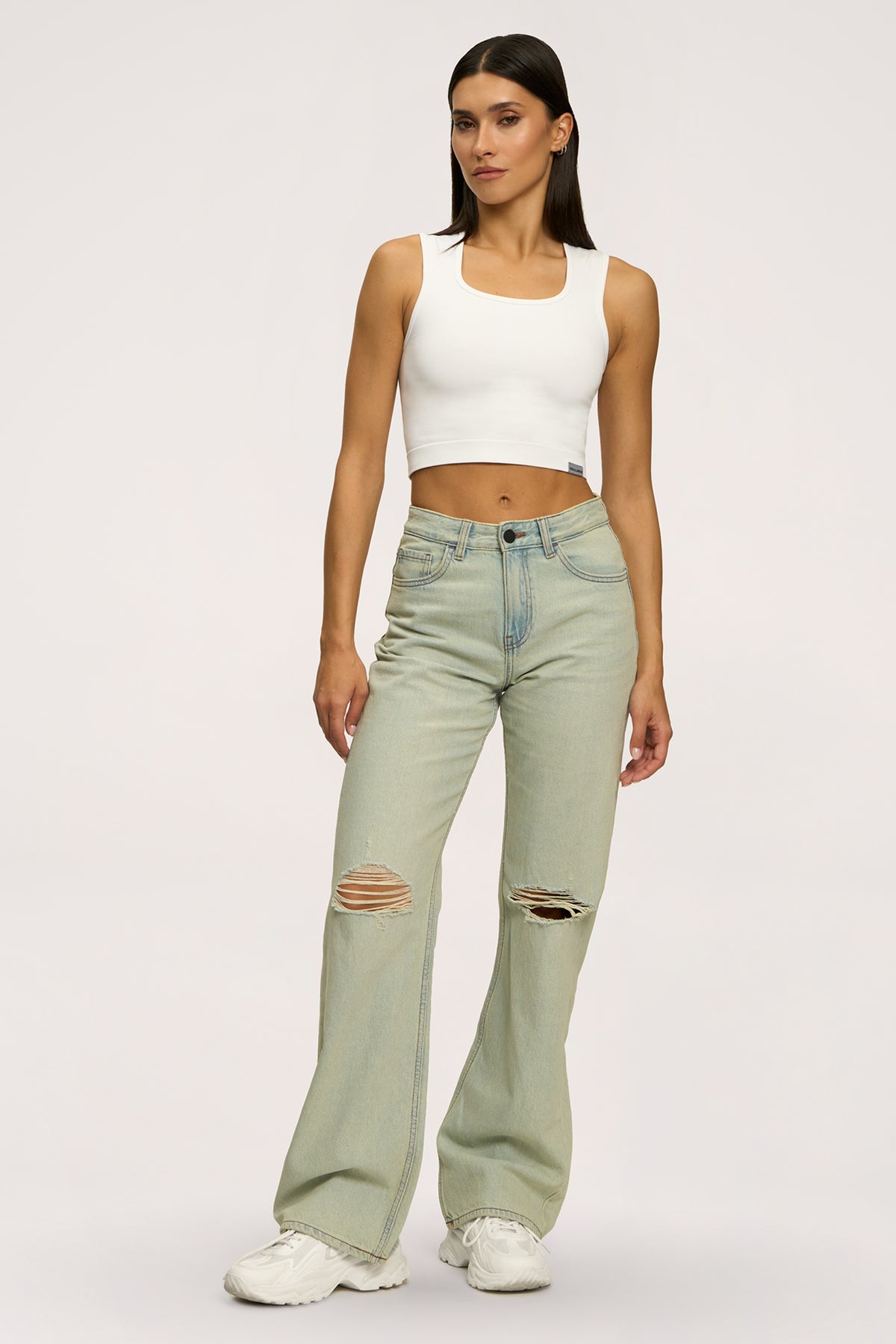 Traperice wide relaxed light green