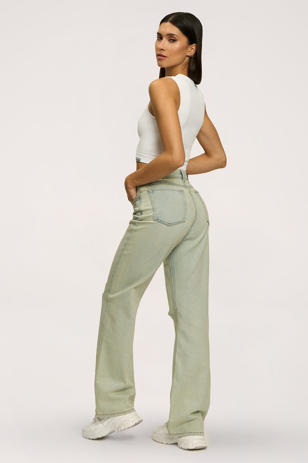Traperice wide relaxed light green