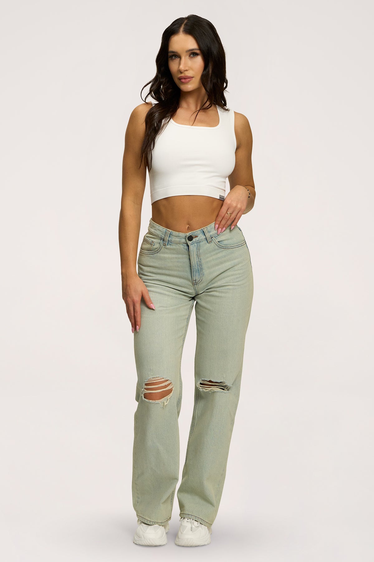 Traperice wide relaxed light green