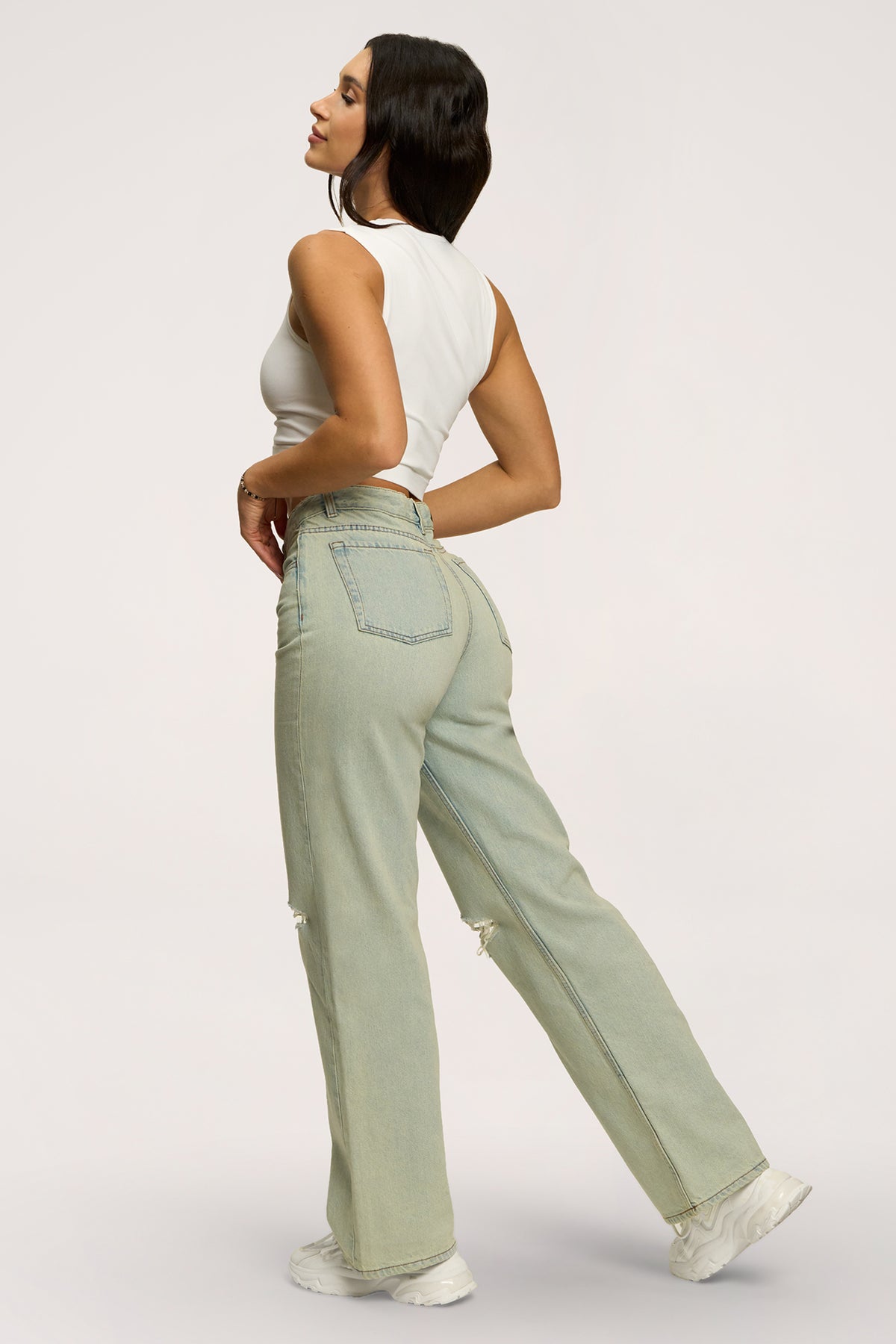 Traperice wide relaxed light green