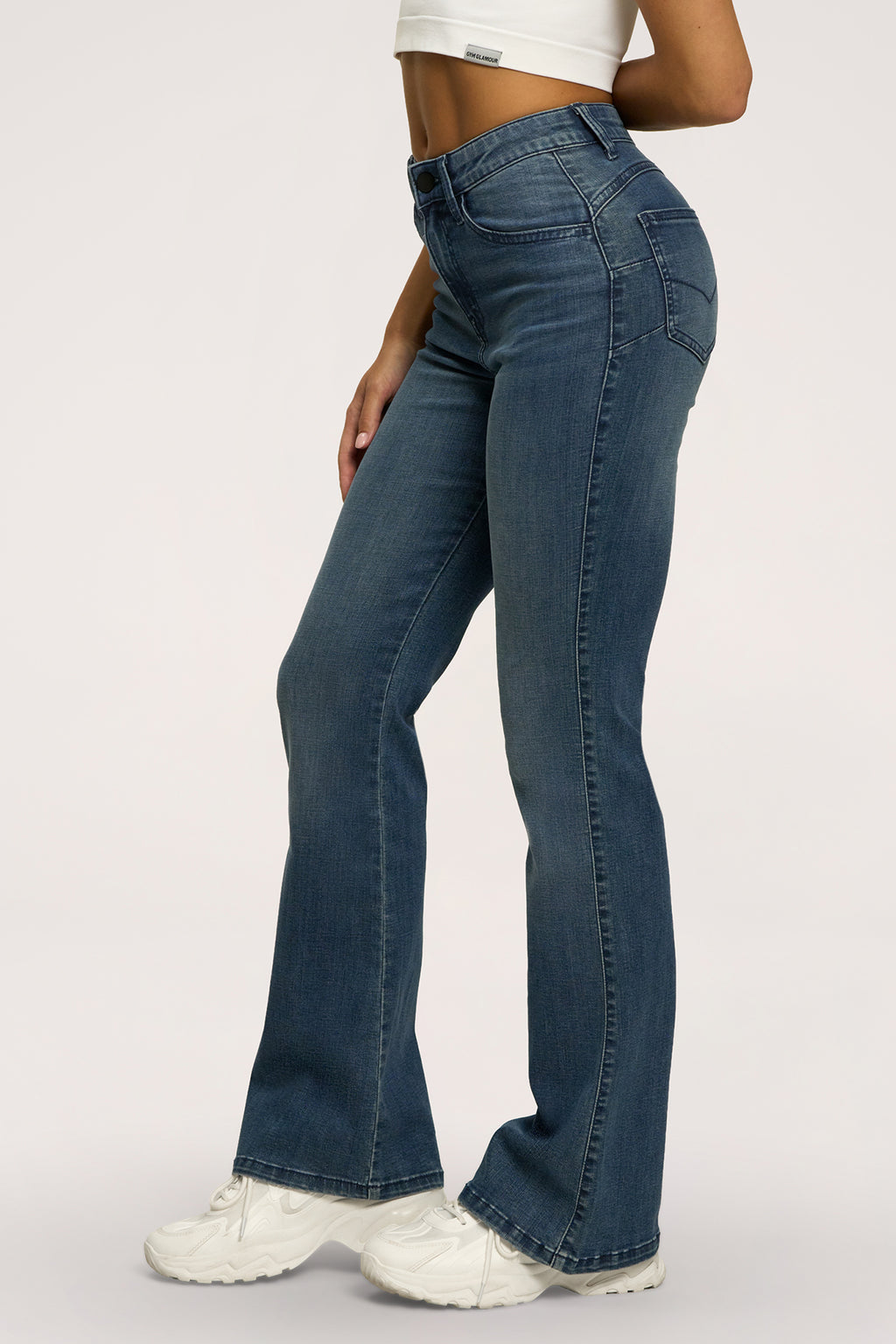 Zvonolike traperice perfect slim navy blue
