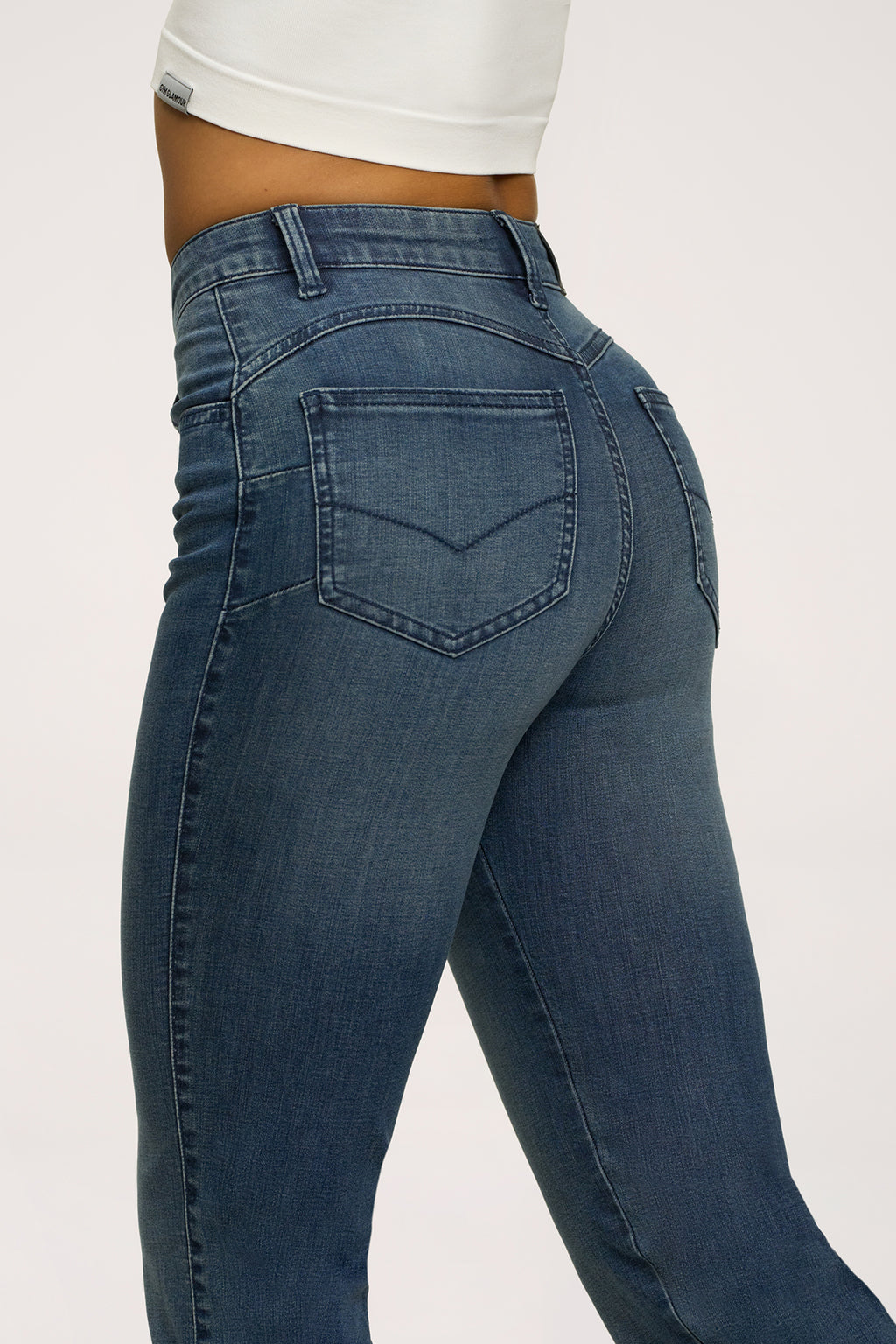 Zvonolike traperice perfect slim navy blue
