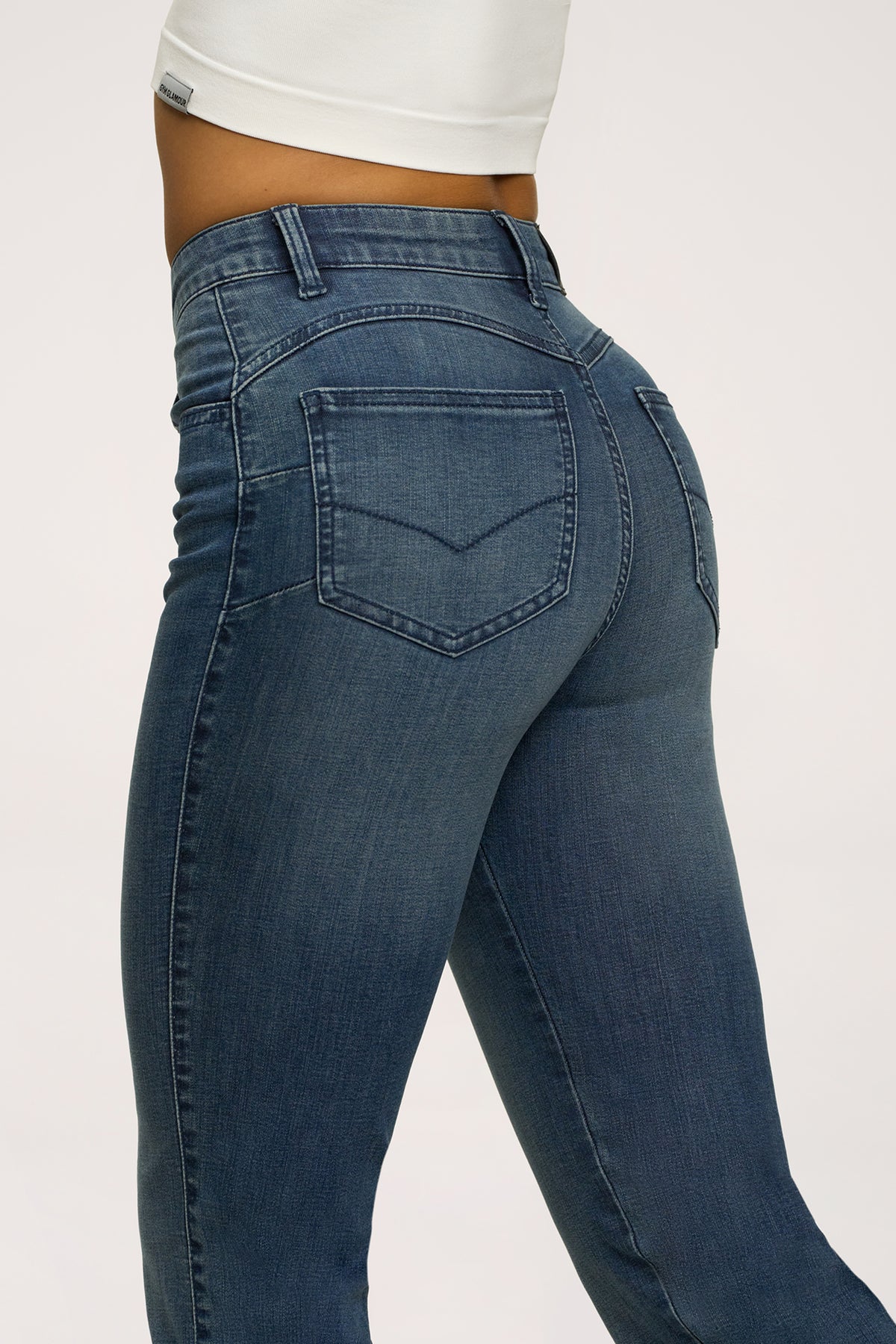Zvonolike traperice perfect slim navy blue