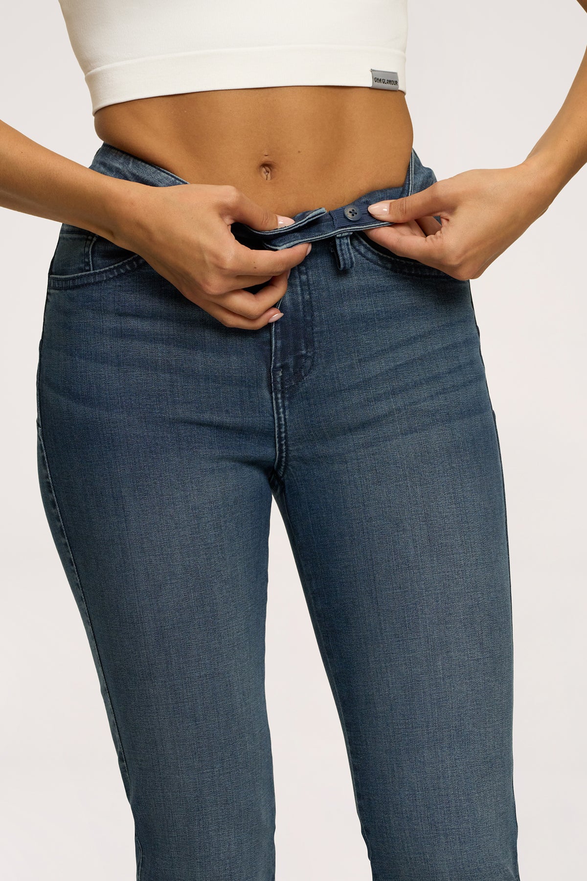 Zvonolike traperice perfect slim navy blue