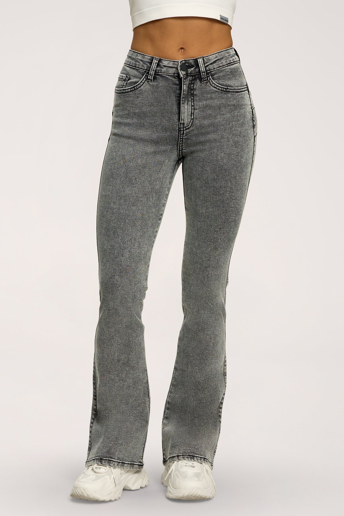 Zvonolike traperice perfect slim light grey