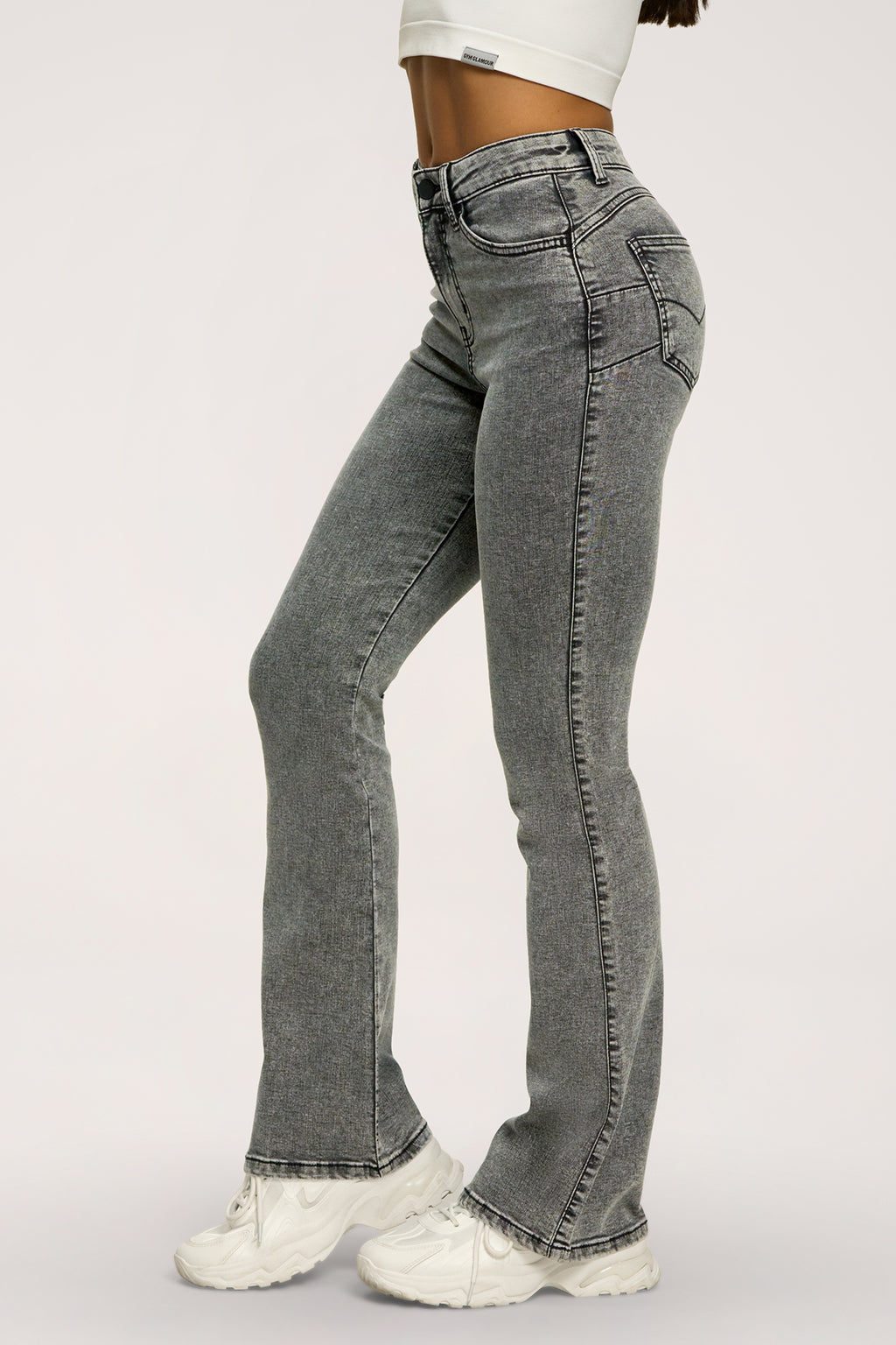 Zvonolike traperice perfect slim light grey