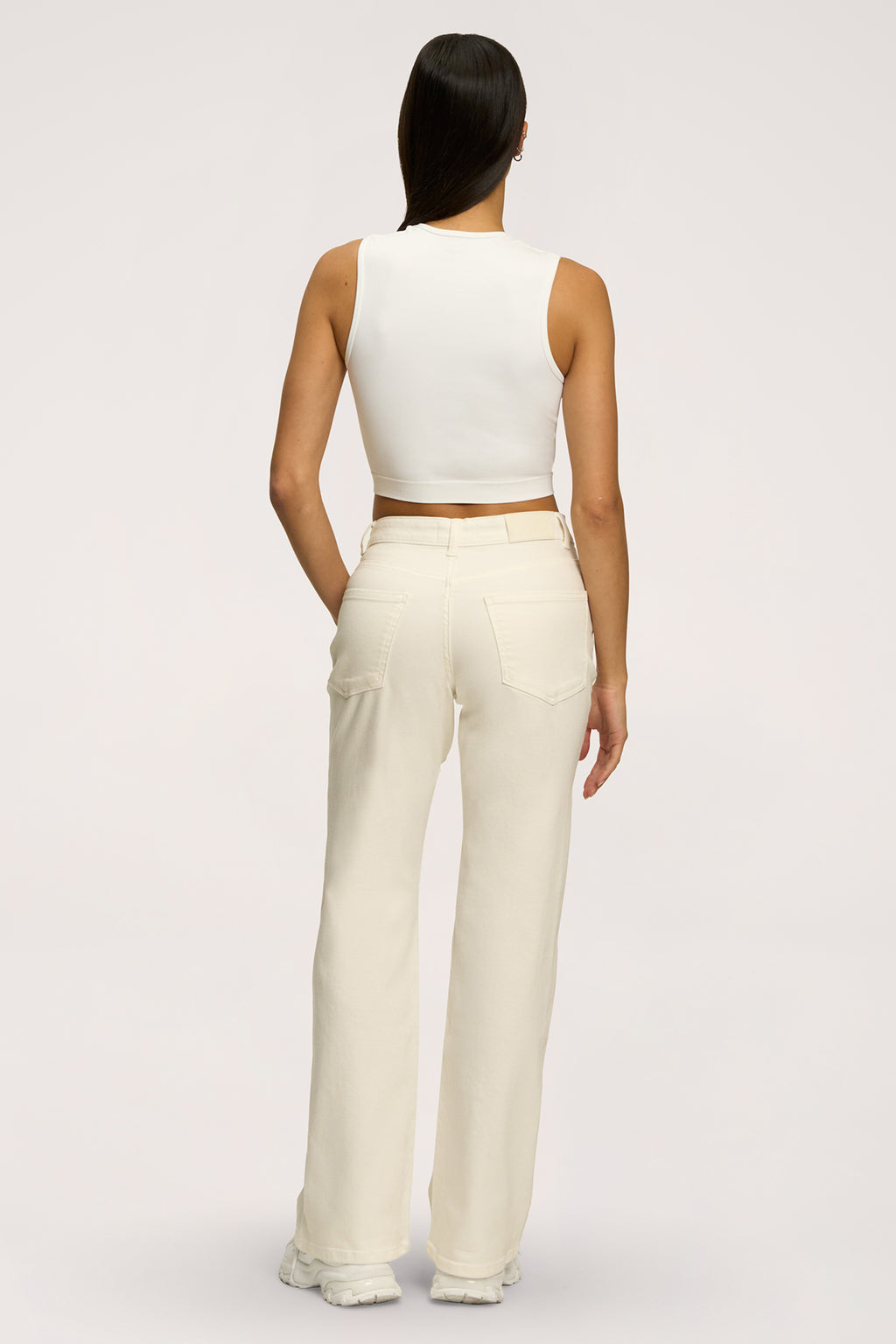 Wide traperice s niskim strukom off white