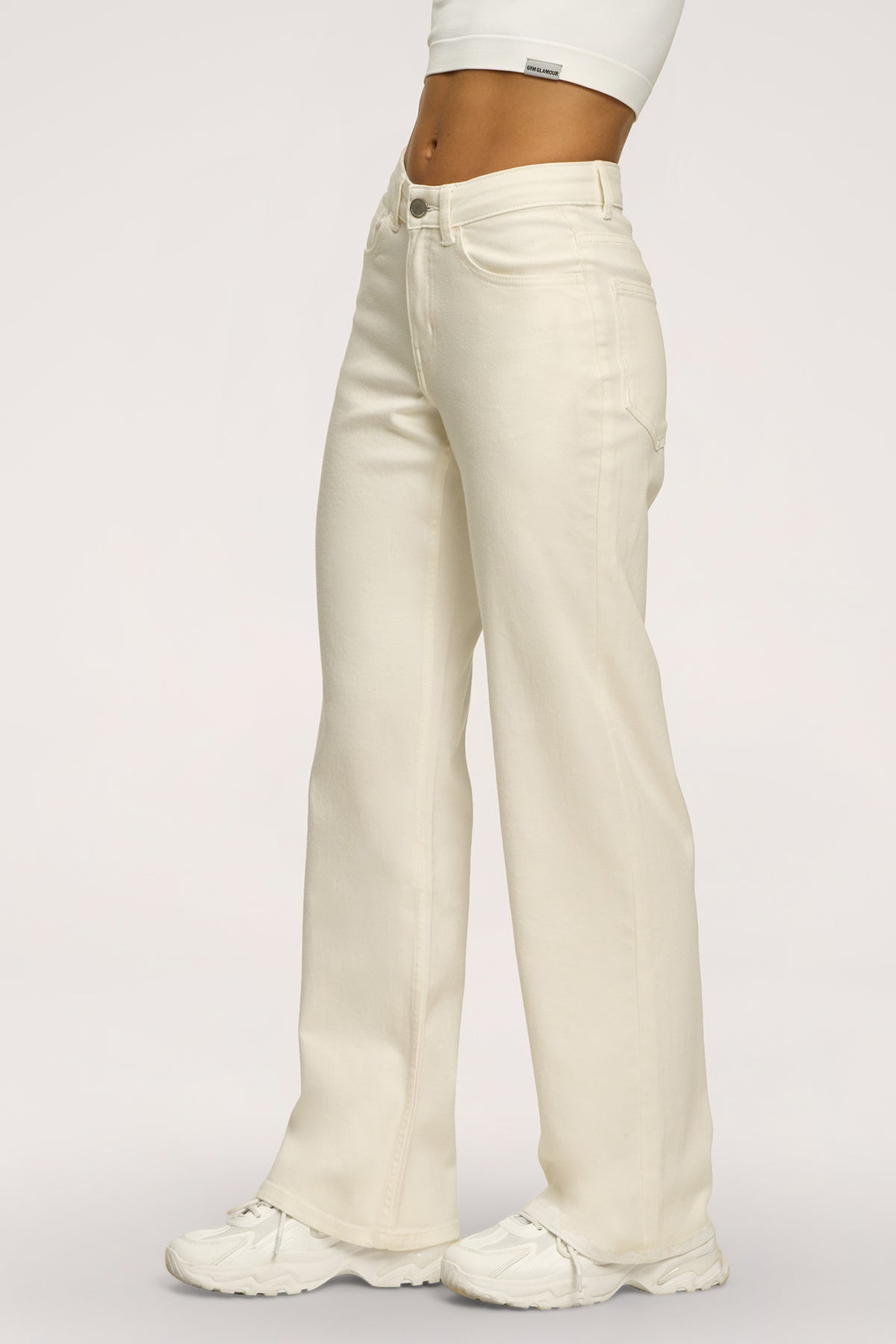 Wide traperice s niskim strukom off white