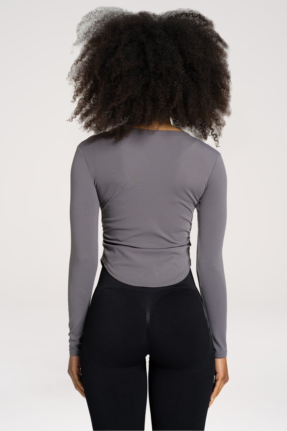 Majica s izrezom, dugih rukava, grey