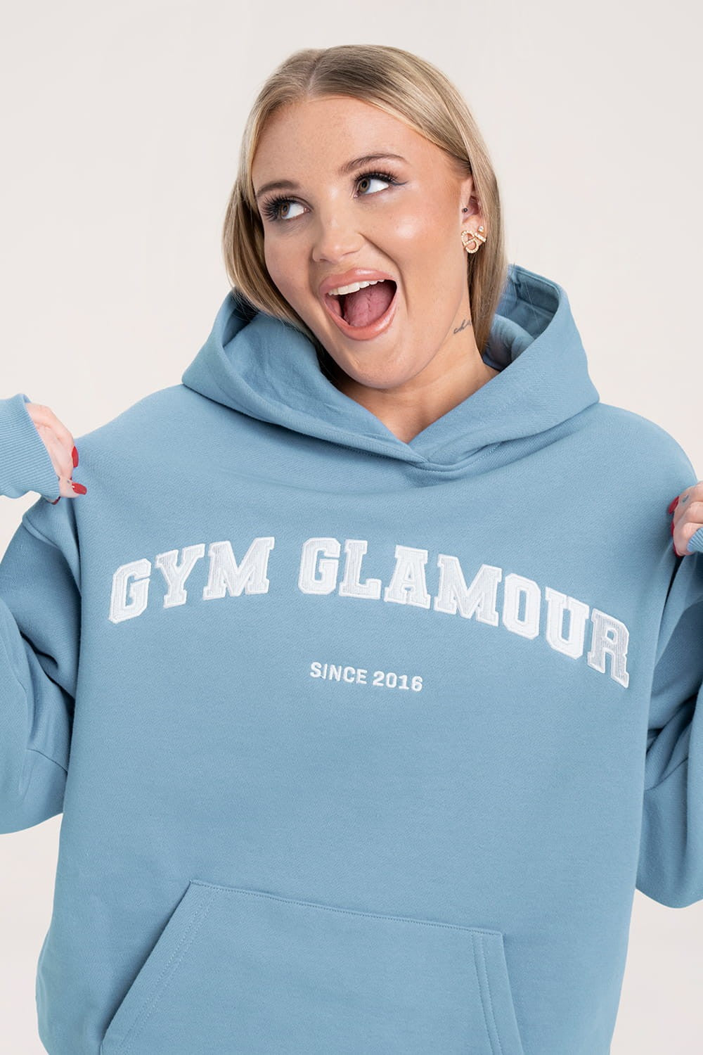 College hoodie sky blue