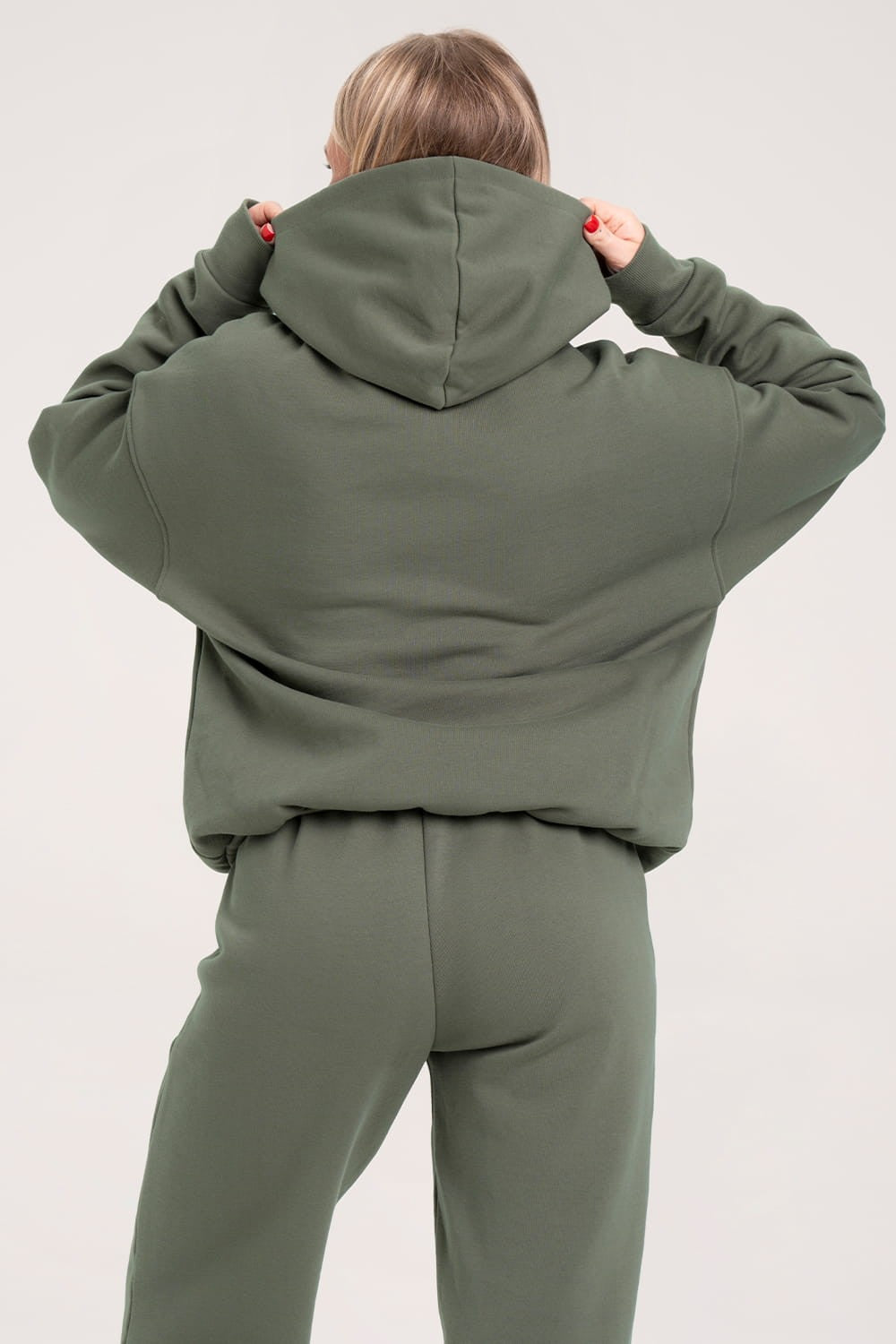 College hoodie green smoke