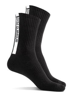 Duge čarape STRIPE crne 2-pak - vel. 37-40