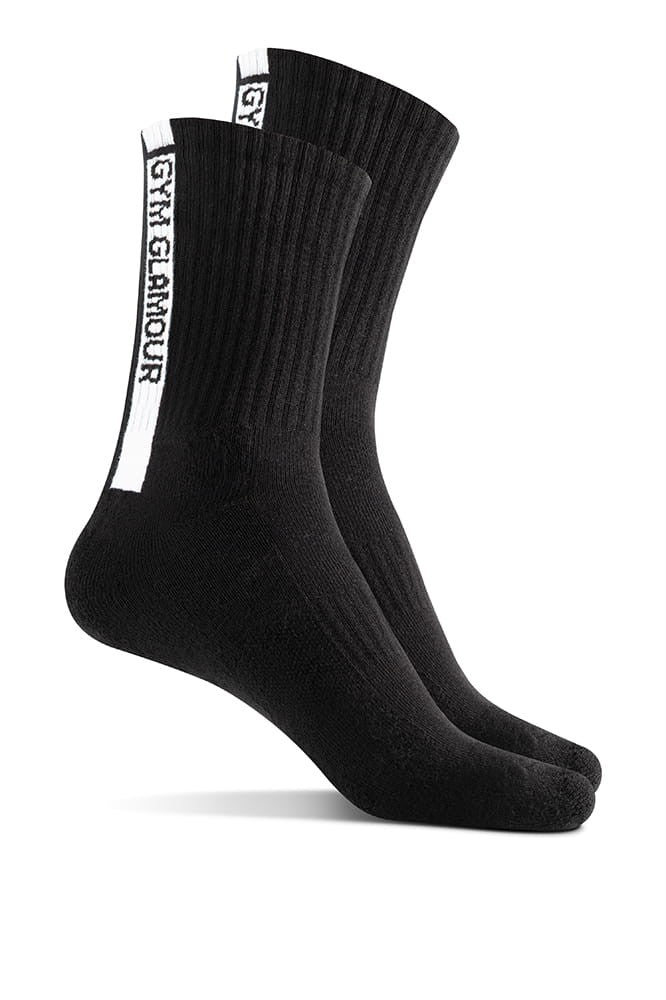 Duge čarape STRIPE crne 2-pak - vel. 37-40