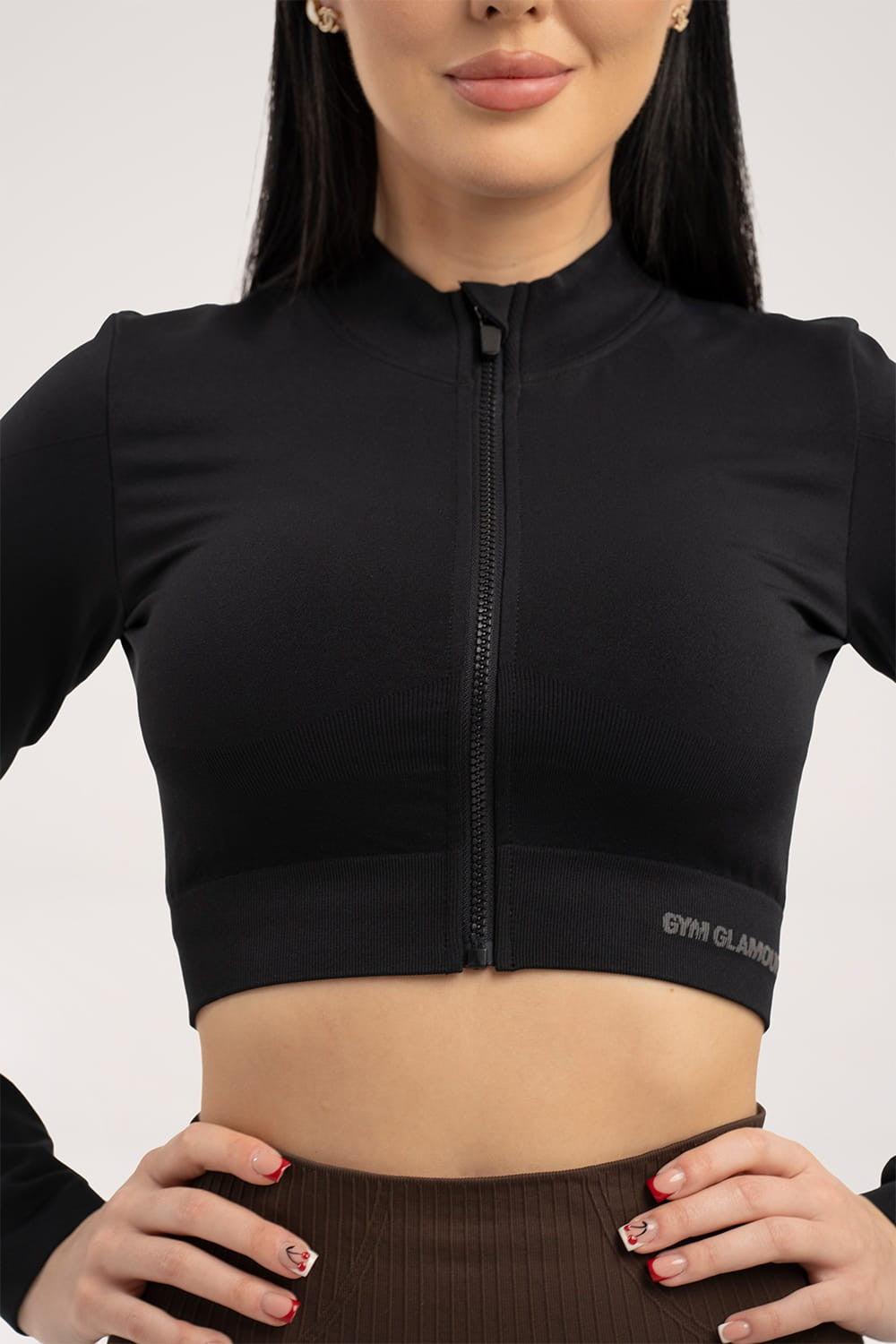 Bešavna hoodica na zatvarač black