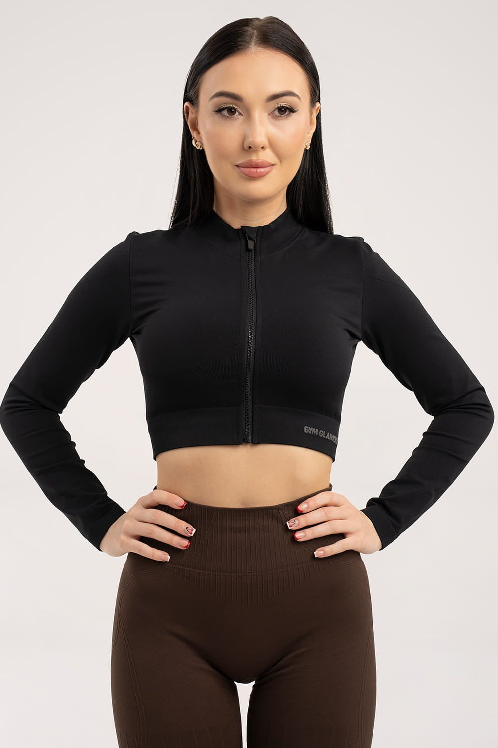 Bešavna jakna na patent zatvarač black