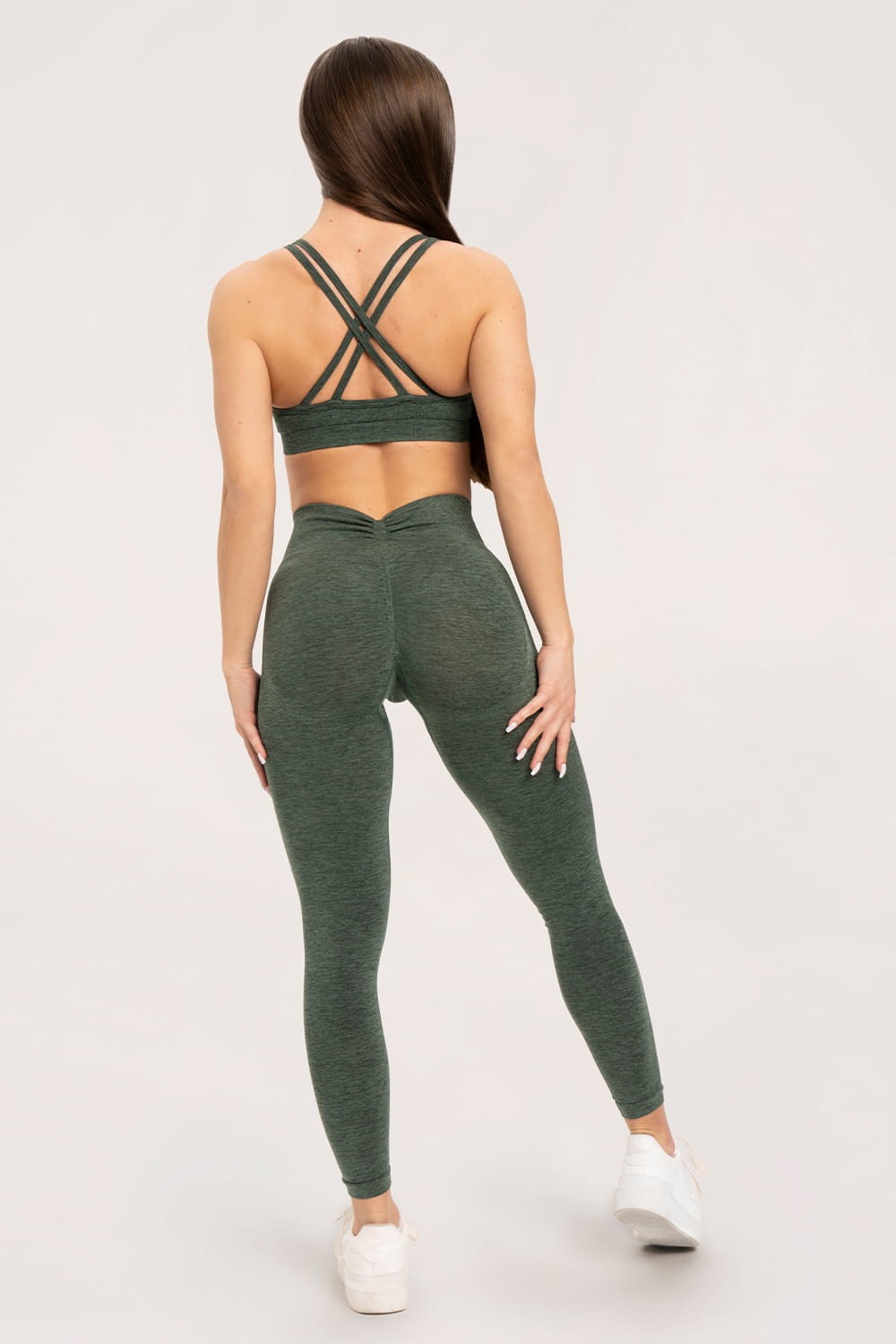 Tajice seamless deep push up green