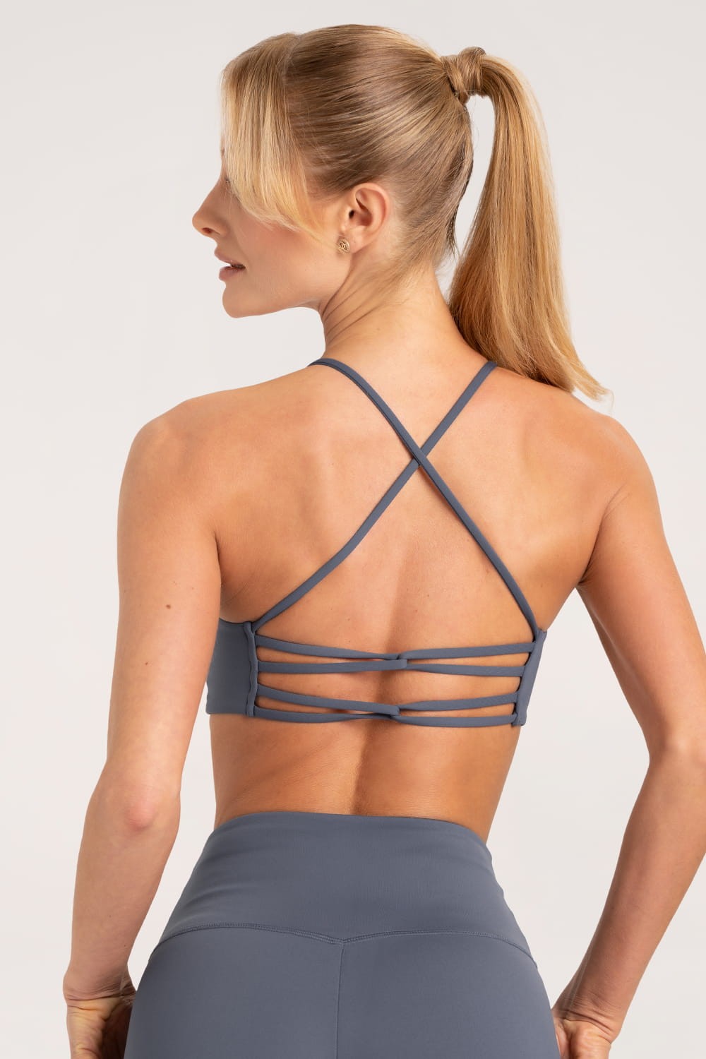 Grudnjak open back twist plavi