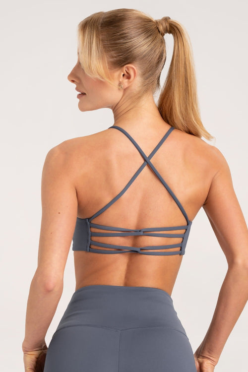 Grudnjak open back twist plavi