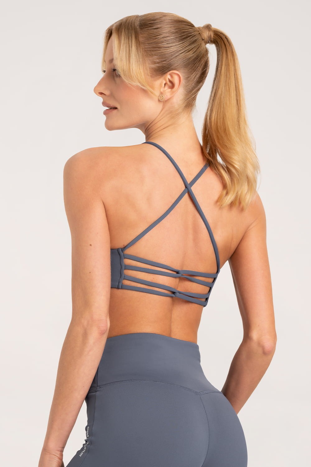 Grudnjak open back twist plavi