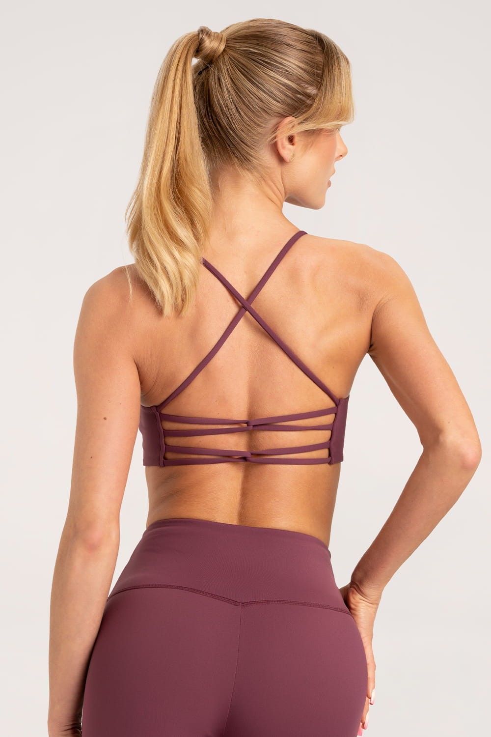Grudnjak open back twist bordo