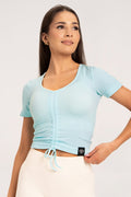 Majica s nabiranjem baby blue