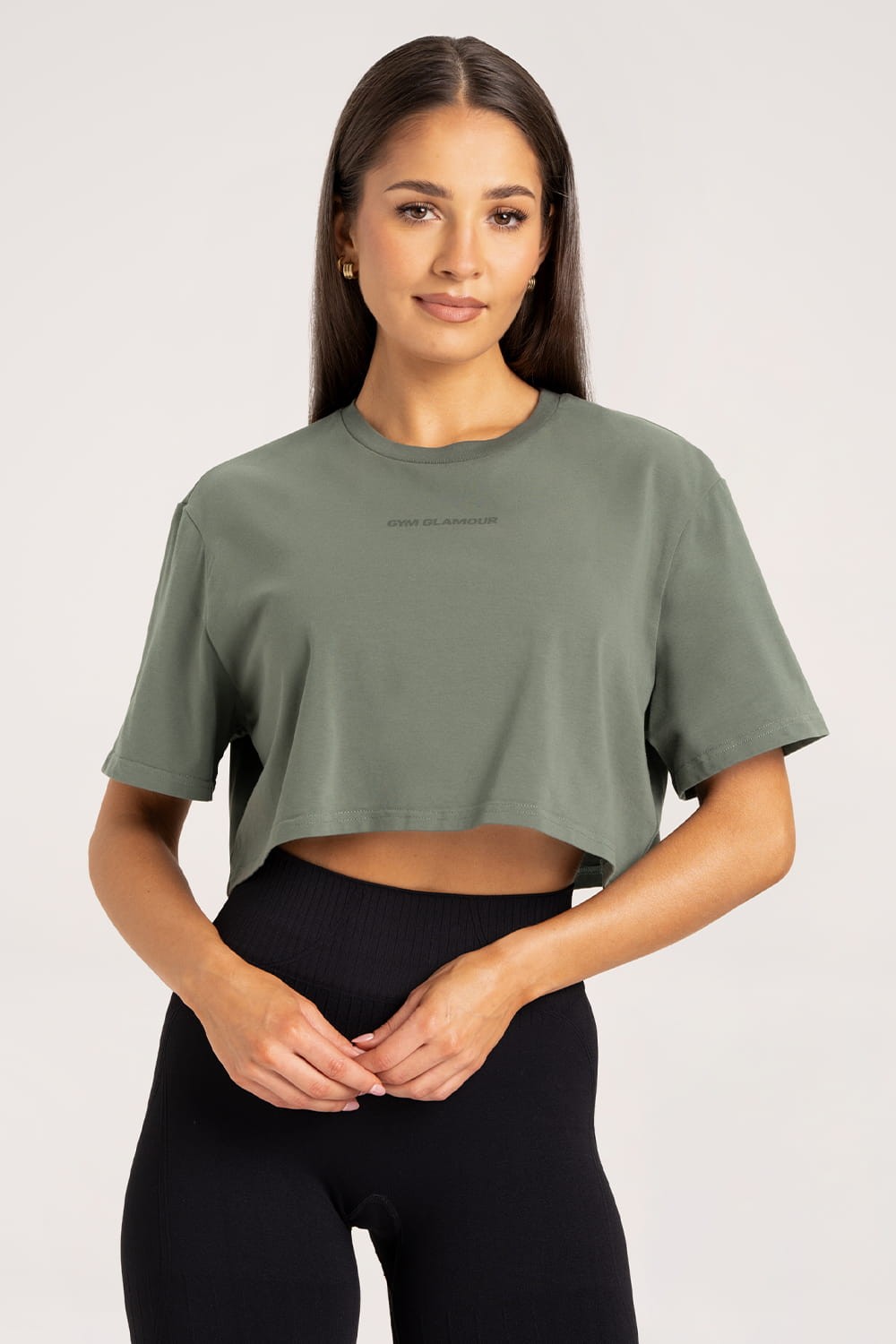 Majica boxy dusty green