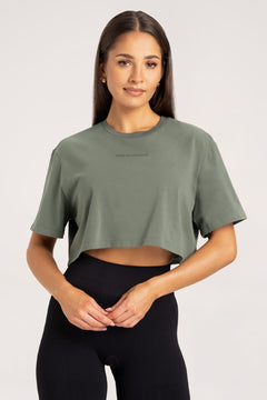 T-shirt boxy dusty green