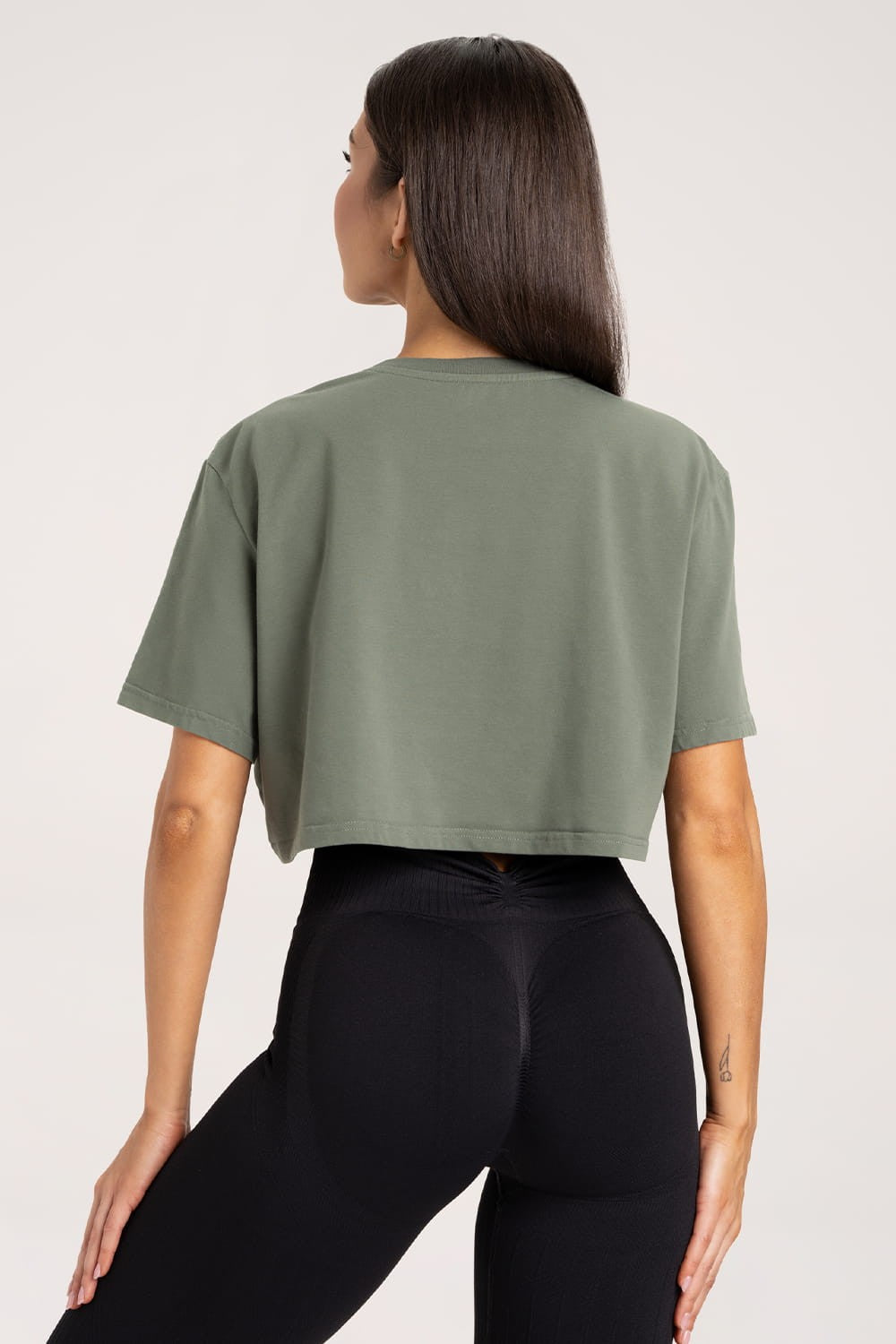 Majica boxy dusty green