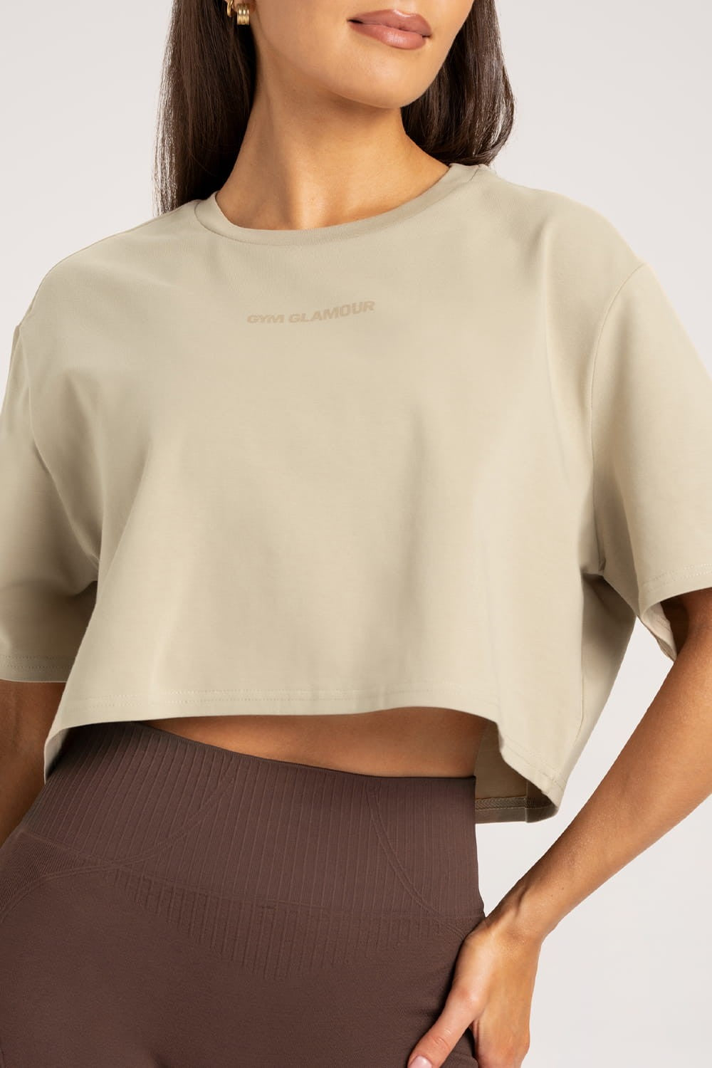 Majica boxy desert sand