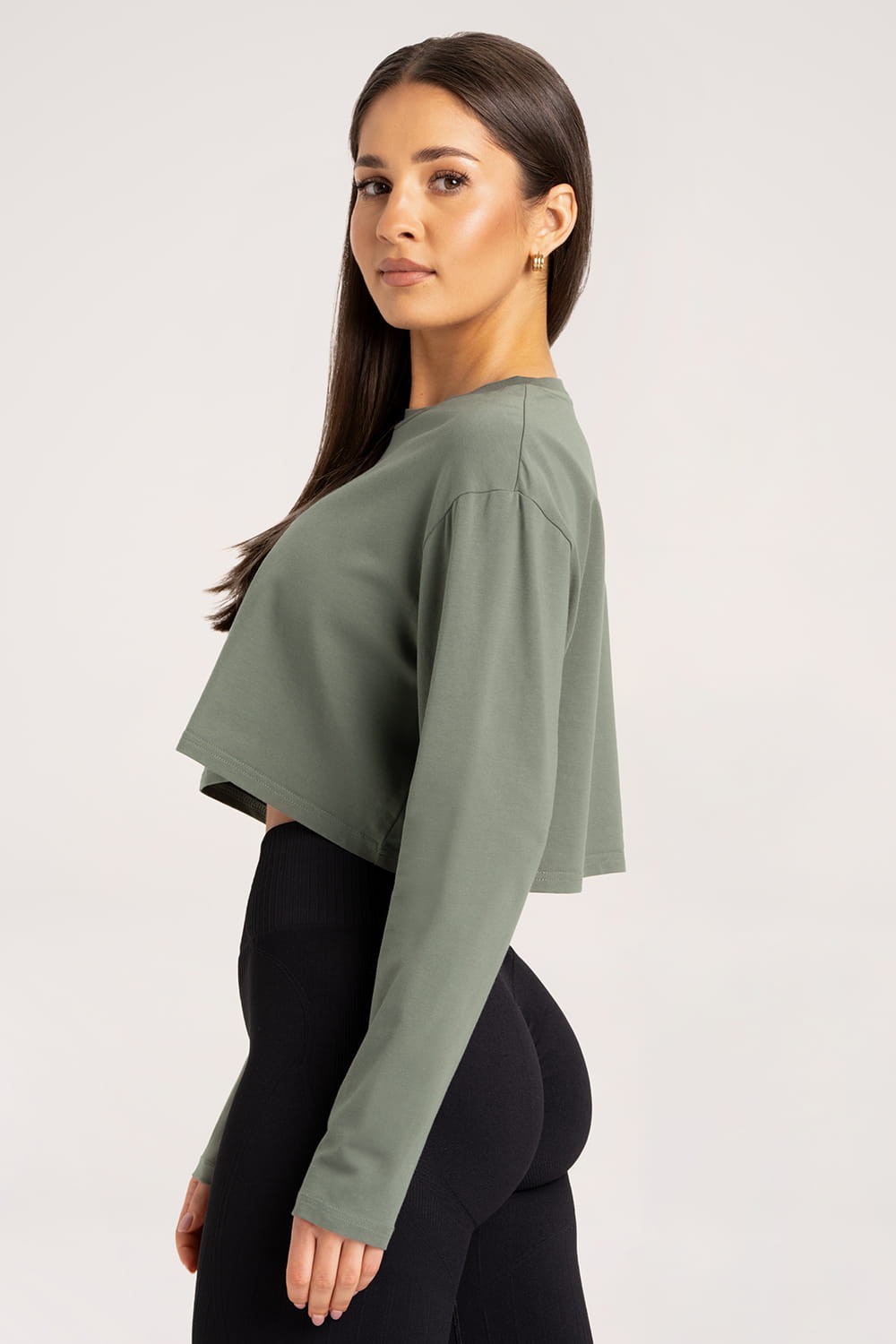 Longsleeve boxy dusty green