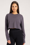 Longsleeve boxy dark silver