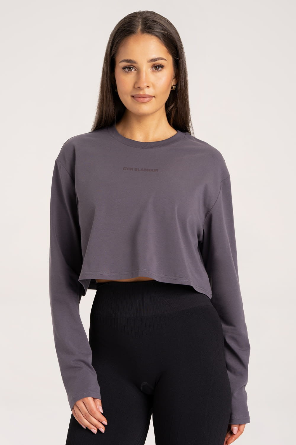Longsleeve boxy dark silver
