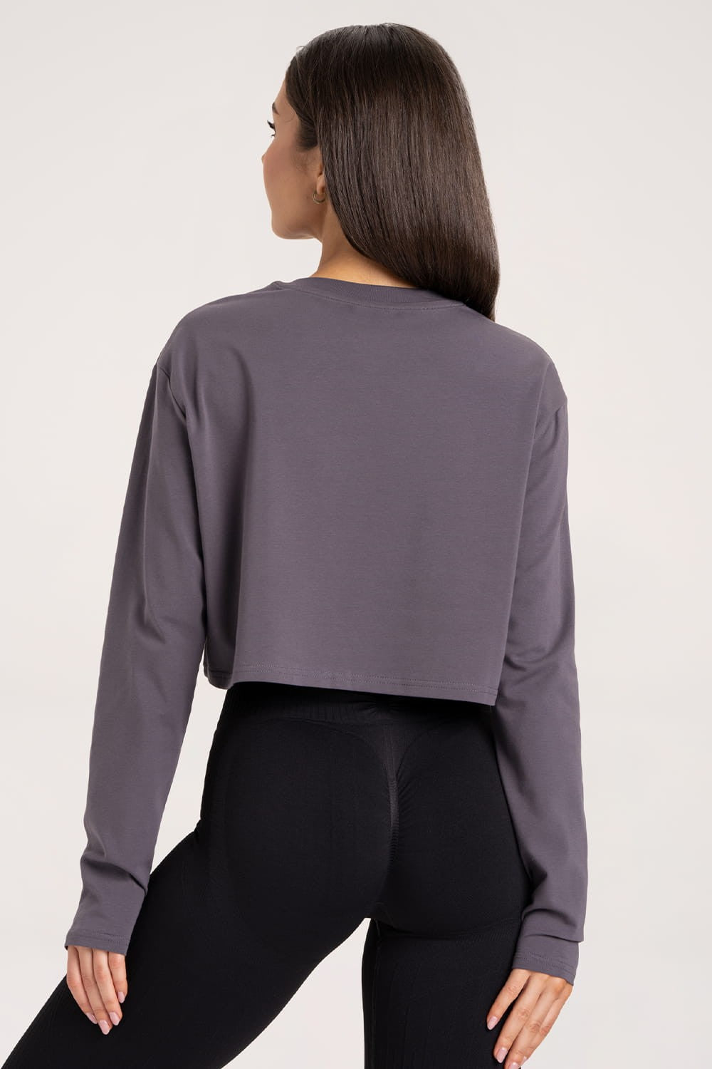 Longsleeve boxy dark silver