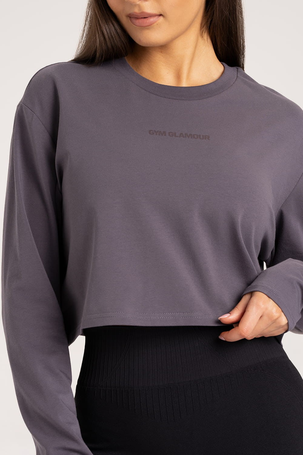Longsleeve boxy dark silver