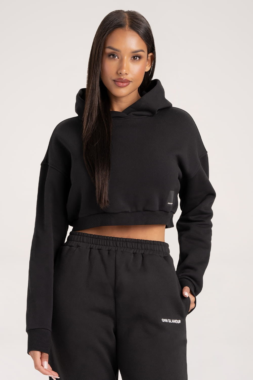 Crop dukserica black