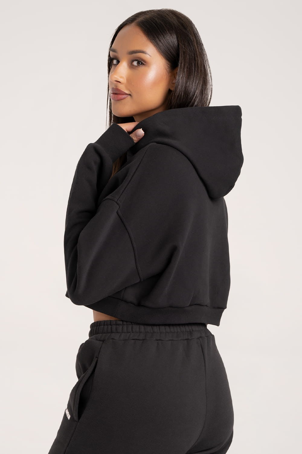 Crop hoodie black