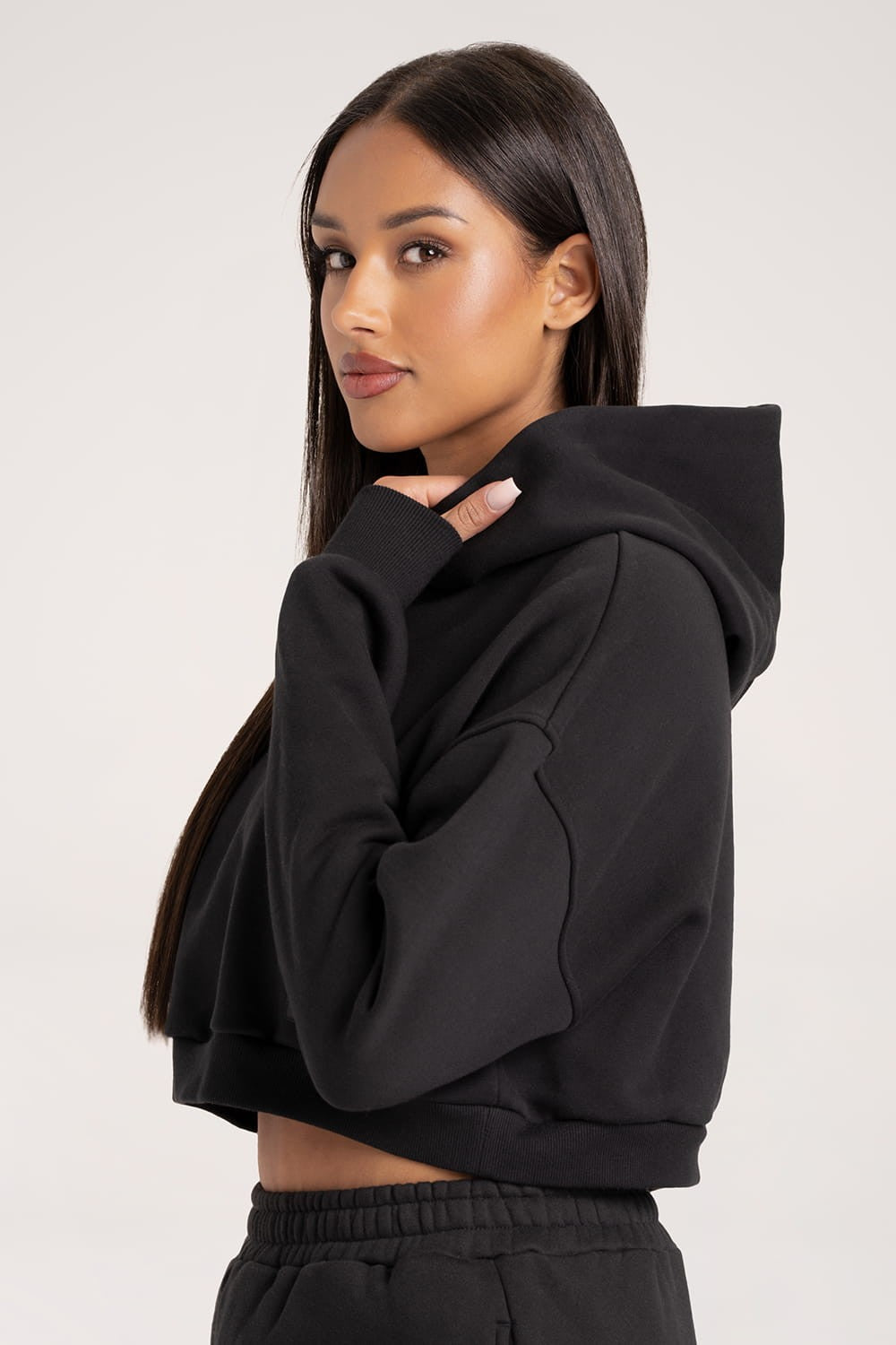 Crop hoodie black