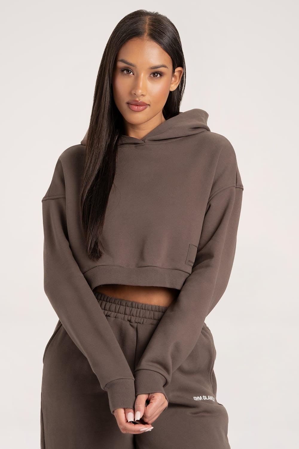 Crop hoodie chocolate